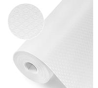 Origuuds Tappetino per Cassetti, Tappetini Non-Adesivo EVA Plastica Antiscivolo Rivestimento Cassetti per Cassetto Frigorifero Cucina Ripiani (Bianco/30cm x 150cm)