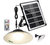 Orihome Lampada a sospensione solare per interno/esterno, plafoniera e lampada da parete per doppio uso, impermeabile IP65, luce dimmerabile per cortile, capannone, fienile, gazebo, patio, interni e