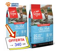 Orijen Cat SIX FISH → 340 gr / 1,8 - 5,4 kg - Crocchette Gatti, Secco Per Gatto