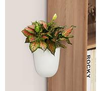 Orimerc 2 pacchi bianco fioriera angolare da appendere al muro, triangolare autoirrigante, vaso di fiori in plastica decorativo, contenitore per piante grasse, interni ed esterni