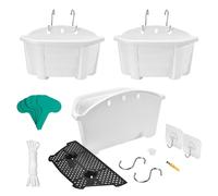 ORIMERC 3 fioriere da appendere alla parete da 24,9 cm, per ringhiere, recinzioni, balconi, portici, interni, esterni, in plastica, per cucina, erbe, piante, giardino, soggiorno, montaggio a parete,