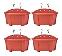 ORIMERC Confezione da 4 fioriere da appendere alla parete da 24,9 cm, colore rosso mattone, per piante da interno, supporto per piante da parete con foro di drenaggio, fioriere da balcone, vaso da