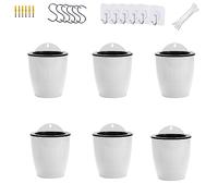 ORIMERC Confezione da 6 vasi da appendere verticali per giardino, montaggio a parete, finestra, contenitori rotondi in plastica per interni ed esterni, per piante, fiori, piante grasse, cucina,