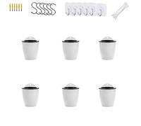 ORIMERC Set di 6 vasi autoirriganti da appendere a parete, per cucina, per piante e piante interne, per giardino, balcone, verticale, montaggio a parete, bianco