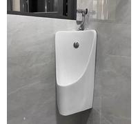 Orinatoi per uomo Bagno maschile di lavaggio montato a parete, Urinale degli uomini di ceramica per garage/hotel/stazioni/centri commerciali, con accessori di montaggio(White)