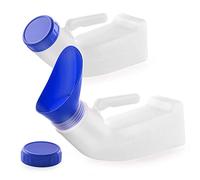 Orinatoi unisex, bottiglie di urina in plastica for uomini e donne, coperchio a vite anti-rovesciamento, orinatoi portatili ideali for viaggi in auto all'aperto(2x Urinal White and Blue)