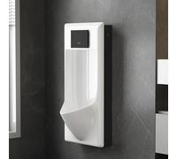 Orinatoio con sensore automatico per uomini, ultra piatto, ad alta efficienza, con risciacquo, orinatoio resistente agli spruzzi d'acqua per WC, orinatoio in ceramica per uomini per montaggio a parete