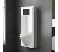 Orinatoio con sensore automatico per uomini, ultra piatto, ad alta efficienza, con risciacquo, orinatoio resistente agli spruzzi d'acqua per WC, orinatoio in ceramica per uomini per montaggio a parete