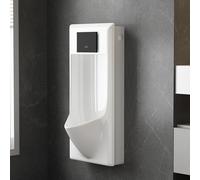 Orinatoio con sensore automatico per uomini, ultra piatto, ad alta efficienza, con risciacquo, orinatoio resistente agli spruzzi d'acqua per WC, orinatoio in ceramica per uomini per montaggio a parete
