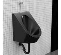 Orinatoio da parete con deviatore paraspruzzi, valvola manuale e tubo di scarico, ideale per uso pubblico e istituzionale