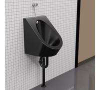 Orinatoio da parete con deviatore paraspruzzi, valvola manuale e tubo di scarico, ideale per uso pubblico e istituzionale