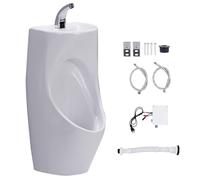 Orinatoio da parete in ceramica per uomo con sensore automatico rubinetto e lavabo - Design a prova di fuoriuscite per uso commerciale