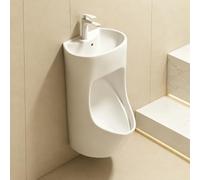 Orinatoio da Parete per Uomo con Lavabo e Rubinetto, Design Antischizzo | Lavabo 2 in 1 Salvaspazio con Scarico a Parete o a Pavimento(Standard Faucet)