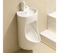 Orinatoio da Parete per Uomo con Lavabo e Rubinetto, Design Antischizzo | Lavabo 2 in 1 Salvaspazio con Scarico a Parete o a Pavimento(Pull-out Faucet)