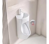 Orinatoio in ceramica a prova di spruzzi con lavabo e rubinetto, per bagno e bagno