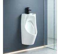 Orinatoio in Ceramica con Rubinetto, Lavabo 2-in-1 Sospeso o a Terra
