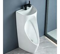 Orinatoio in Ceramica con Rubinetto, Lavabo 2-in-1 Sospeso o a Terra