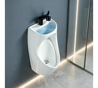 Orinatoio in Ceramica con Rubinetto, Lavabo 2-in-1 Sospeso o a Terra