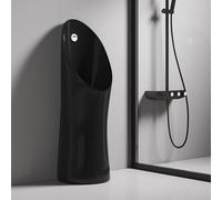 Orinatoio in ceramica moderno per uomo con scarico automatico caratteristiche antiodore, dimensioni compatte per spazi limitati,cliniche e centri fitness(Black)