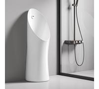 Orinatoio in ceramica moderno per uomo con scarico automatico caratteristiche antiodore, dimensioni compatte per spazi limitati,cliniche e centri fitness(White)