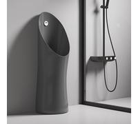 Orinatoio in ceramica moderno per uomo con scarico automatico caratteristiche antiodore, dimensioni compatte per spazi limitati,cliniche e centri fitness(Gray)