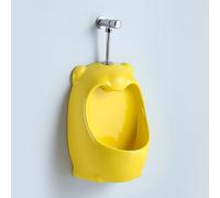 Orinatoio per Bambini Piccoli con Valvola di Scarico Manuale, Orinatoi in Ceramica a Parete, Orinatoio per Bambini, Design Anti-schizzo(Yellow)