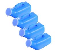 Orinatoio Portatile per Uomini 1200ml Plastico Blu, 4 Pezzi | Urina Portatile Marcature Chiare, Design Portatile, per Emergenze e Uso Outdoor