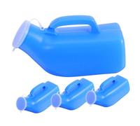 Orinatoio Portatile per Uomini 4 Pezzi Plastica 1200ml Blu | Tappo Antiversamento, Tacche Graduate Visibili, Design Trasportabile per Traffico e Campeggio