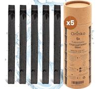 ORINKO Binchotan Bio x5, Carbone Attivo Takesumi di Bambù per Purificazione dell'Acqua, Filtrazione 1 L per bastoncino Ecologico e Durevole