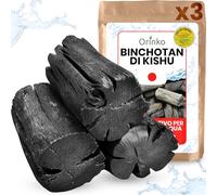 orinko Binchotan di Kishu Bio x3 Taglia M (40 gr x3, 120 gr) | Autentico carbone attivo Binchotan tradizionale dal Giappone (Wakayama) per depurazione dell'acqua in caraffa |