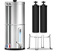 ORINKO Filtro per acqua a gravità 5,6 l, purificatore d'acqua con carbone attivo, fontana filtrante per acqua del rubinetto, acqua piovana e altro, filtro avanzato