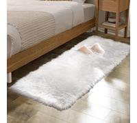 ORINOVA Tappeto Peloso Bianco 60x180 cm Tappeti Scendiletto Camera da Letto Rug Morbido Lavabile in Lavatrice Moderno Salotto