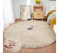 ORINOVA Tappeto Rotondo Beige 180 cm Morbido Camera da Letto Grande Tappeto Salotto Moderno Lavabile