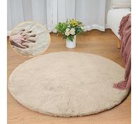 ORINOVA Tappeto Rotondo Beige 90 cm Camera da Letto Morbido Piccolo Tappeto Salotto Moderno Lavabile