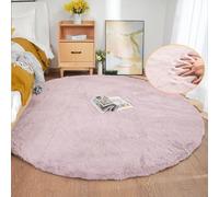 ORINOVA Tappeto Rotondo Rosa 180 cm Morbido Camera da Letto Grande Tappeto Salotto Moderno Lavabile