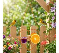 Oriole - Mangiatoia per uccelli per esterni gelatina e arance, mangiatoia per orientole con supporto per frutta, gelatina d'arancia e mangiatoie per uccelli, decorazione da giardino in metallo per