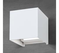 ORION Applique da esterni LED Cube, bianca, in metallo, 10 cm, luce verso Orion
