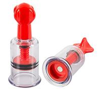 ORION Aspiratore per capezzoli stimolante per donne, con elevata forza di aspirazione grazie alla pressione sottovuoto, meccanismo rotante, rosso