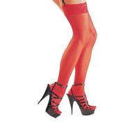 Cottelli - Calze autoreggenti in pizzo - rosso - 3/M-L