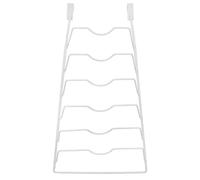 orion group Armadietto pensile, pentole, coperchi per stufa, ripiano portaoggetti a 6 coperchi, supporto da parete o porta della cucina, armadio, stufa, mensola portaoggetti bianco