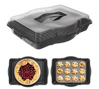 orion group Contenitore da cucina per il trasporto degli alimenti con coperchio, maniglia per torte, 45 x 35 x 9,5 cm