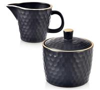 orion group Latte e Zucchero Set Ceramica Nero Zuccheriera