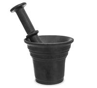 Orion - Mortaio in ghisa con pestello, Ø 10,5 cm, colore: Nero