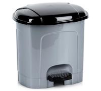 orion group Pattumiera a pedale da 3 l, in plastica, piccola pattumiera con coperchio e secchio interno rimovibile, ideale come pattumiera per bagno, cucina o ufficio, 21 x 20 x 21 cm, grigio