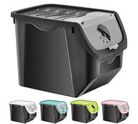 orion group - Scatola portaoggetti con coperchio - Contenitore per alimenti - Contenitori per alimenti - Contenitori - Contenitori - Scatole di plastica - Organizzazione cucina 12 L (nero)