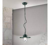ORION Lampada a sospensione da esterno Edward, verde, Ø 27,5 cm, alluminio/vetro Orion