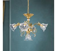 ORION Lampada a sospensione La Boheme, oro, a 5 luci, cristallo Orion