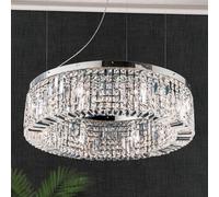ORION Lampada a sospensione Ring di cristallo 80cm cromo Orion