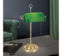 ORION Lampada da banchiere Harvard cordino, ottone/verde Orion