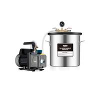 Orion Motor Tech 18.9L Camera a Vuoto 100 L/min con 3.5 cfm Pompa, 186W Pompa con Camera Vuoto Coperchio in Vetro, Camera di Degasaggio Sottovuoto per e Degasaggio di Resina Siliconica